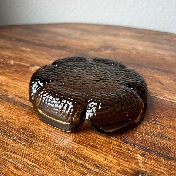 MCM Blenko Brown Glass Pebble Bottom Ashtray or Trinket dish - Picture 5 of 8